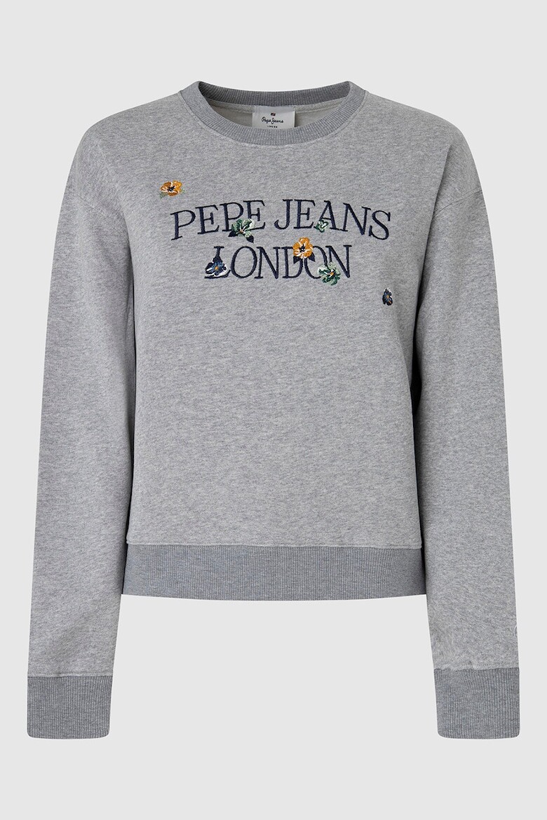 

Толстовка с овальным вырезом и логотипом Pepe Jeans London, серый