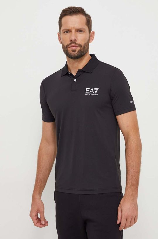 Рубашка поло EA7 Emporio Armani, черный