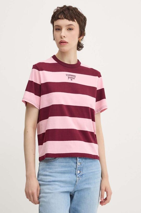 

Хлопковая футболка Tommy Jeans, бордовый