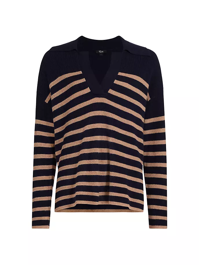 

Пуловер с полосками Harris Rails, цвет camel navy stripe