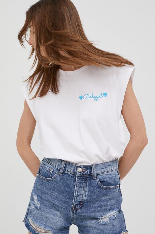 

Хлопковая футболка Answear Lab, белый