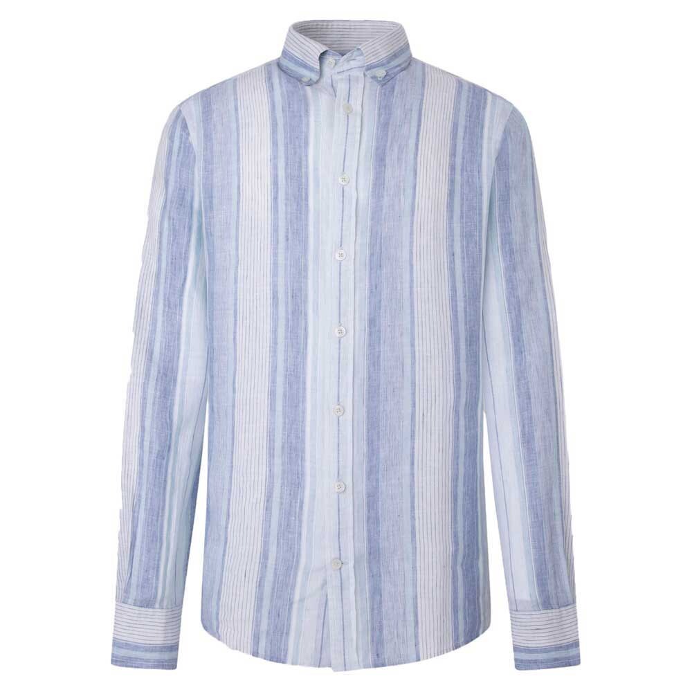 

Рубашка с длинным рукавом Hackett Linen Multi Stripe, синий