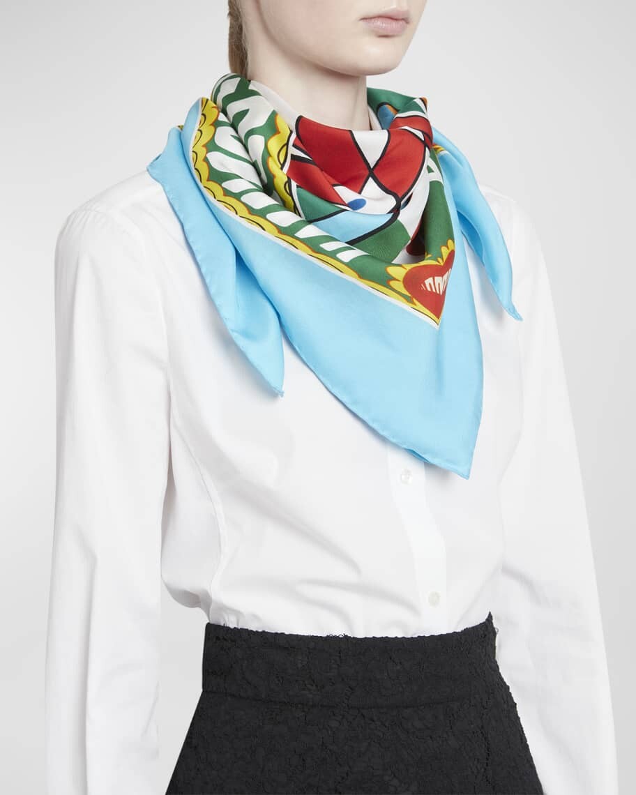 

Шелковый платок с рисунком Dolce&Gabbana
