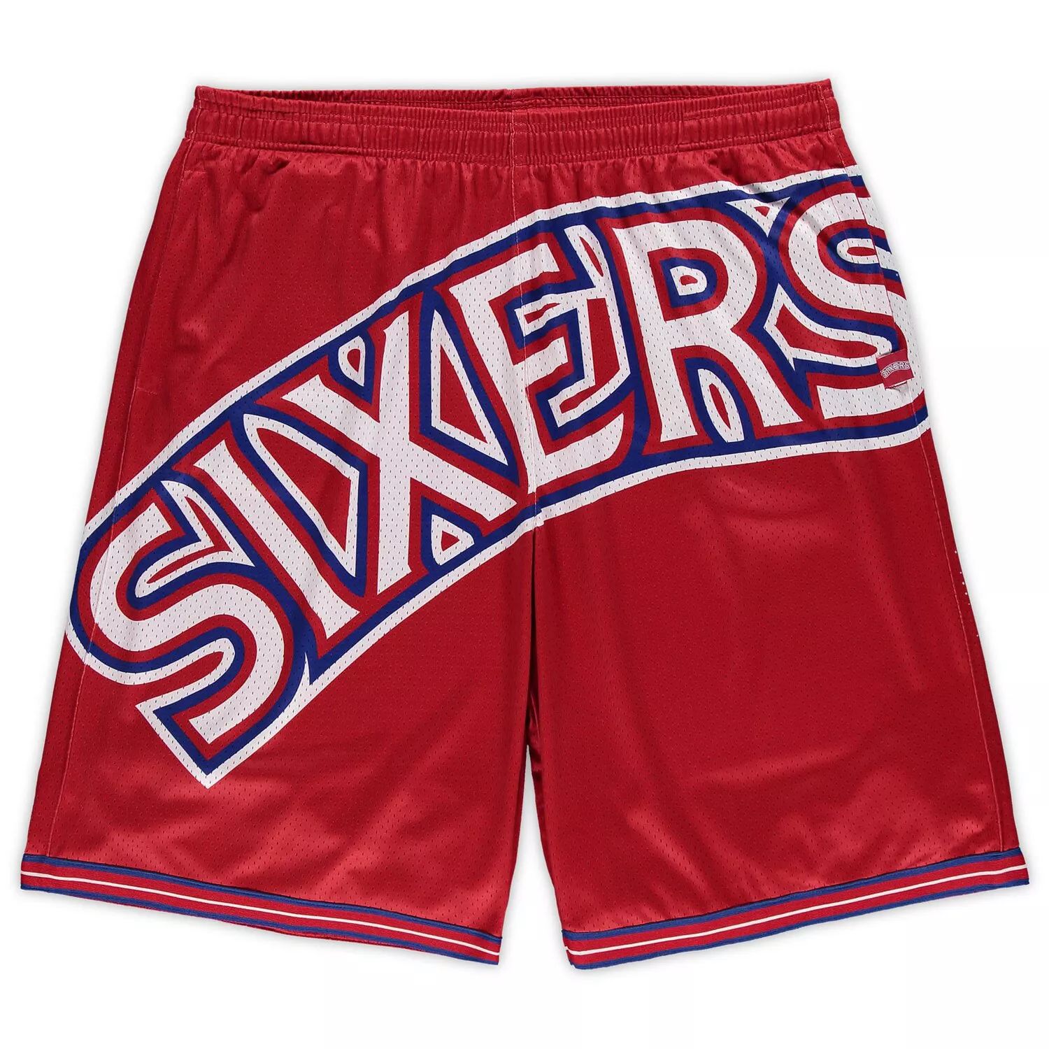 

Мужские шорты Mitchell & Ness Red Philadelphia 76ers Big & Tall Hardwood Classics Big Face 2.0