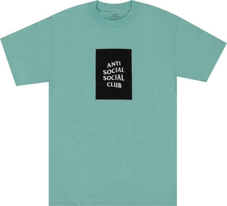 Футболка Anti Social Social Club Box Logo T-Shirt 'Teal', бирюзовый - фото