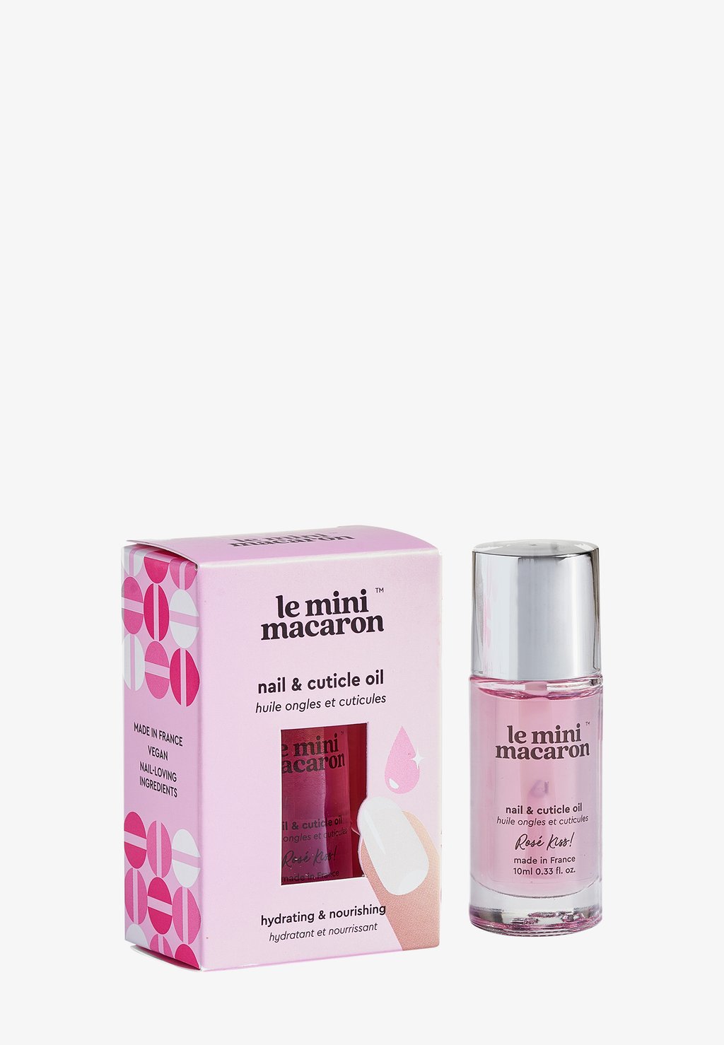 Уход за ногтями Rosé Kiss Nail & Cuticle Oil Le Mini Macaron, цвет light pink