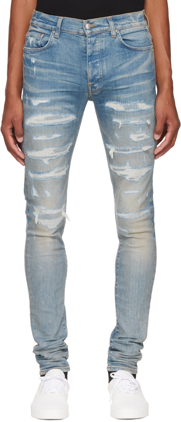 

Синие ремонтные джинсы Thrasher AMIRI