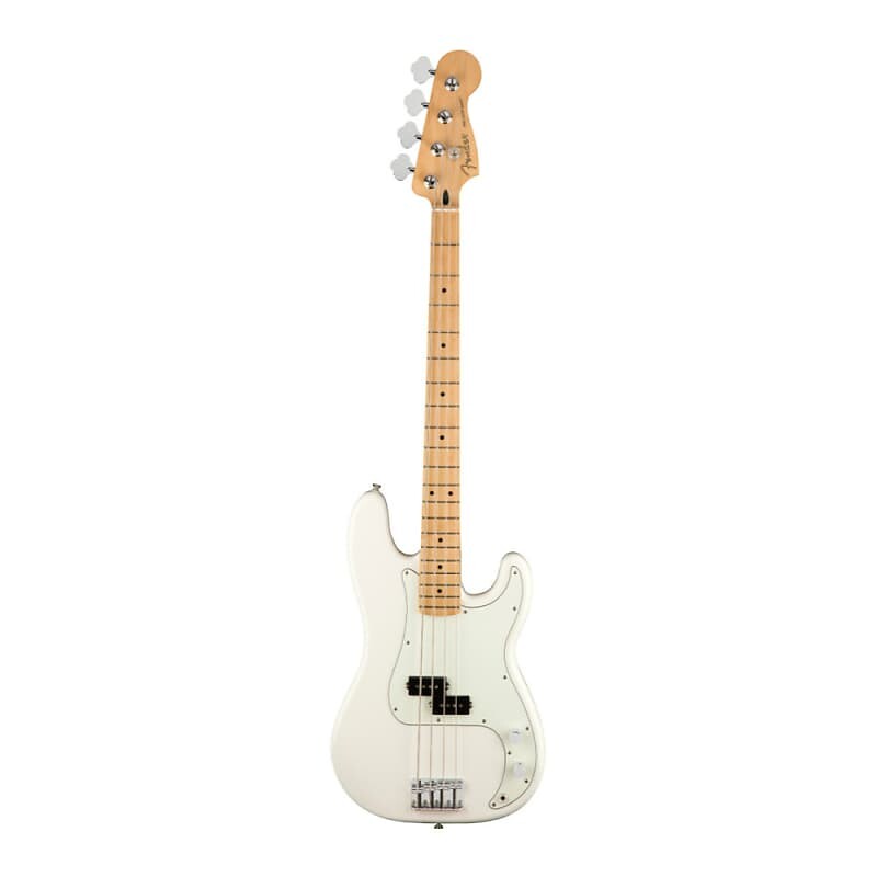 

4-струнная бас-гитара Fender Player Precision с корпусом из ольхи, глянцевой отделкой, 20 ладами и кленовым грифом в форме буквы «С» (кленовый гриф, полярно-белый) Fender Player Precision Bass, Maple Fingerboard, Polar White