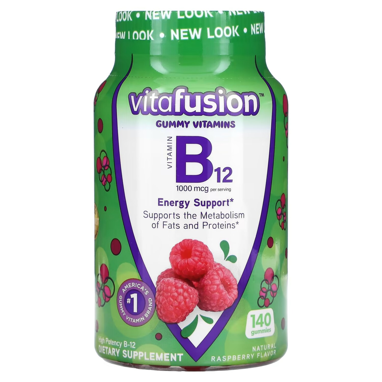 

Витамин B12 VitaFusion, вкус малины, 140 жевательных таблеток