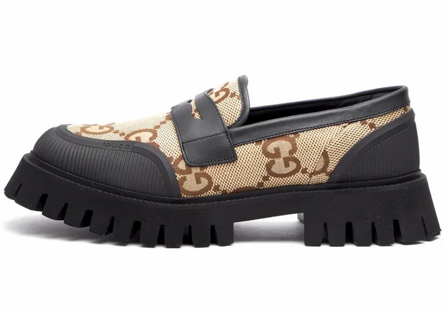 

Лоферы Gucci Novo GG Jacquard Chunky, бежевый/коричневый/черный