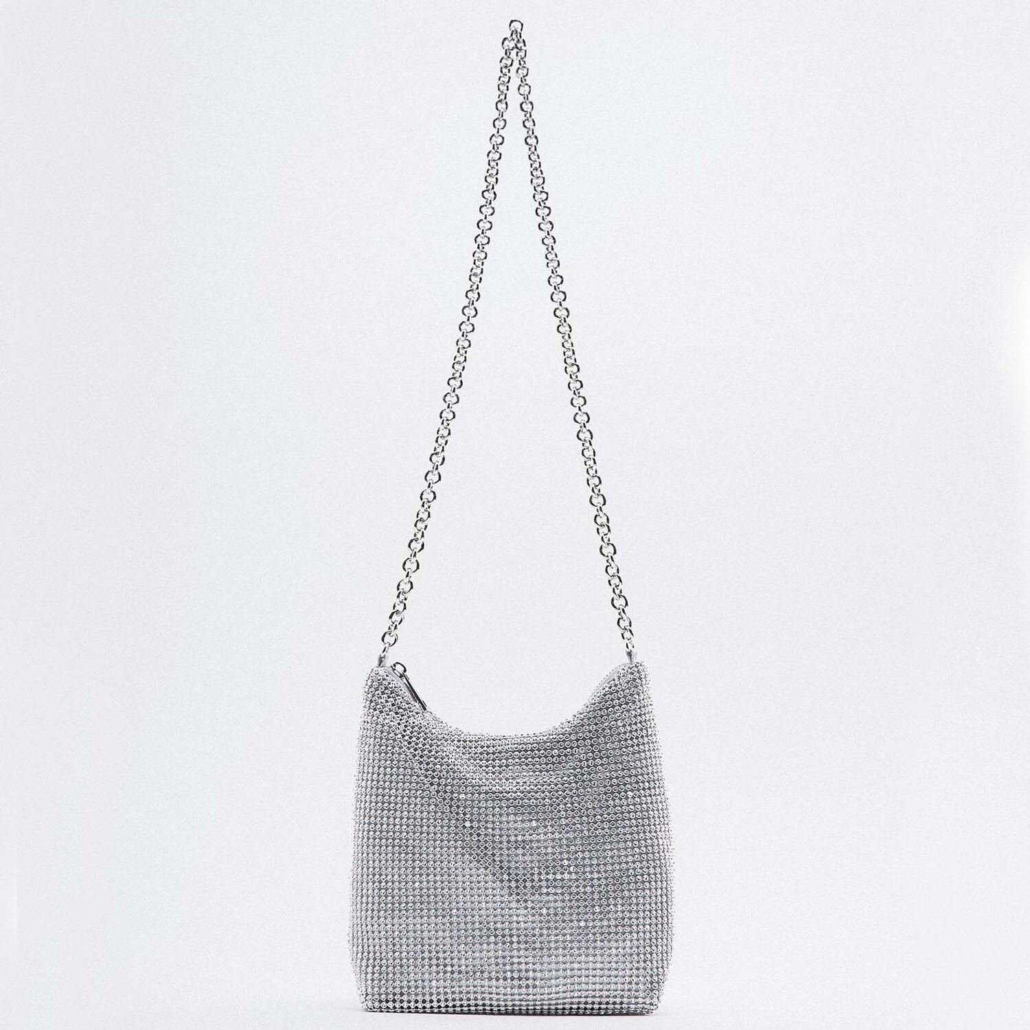 Сумка-кроссбоди Zara Rhinestone, серебристый