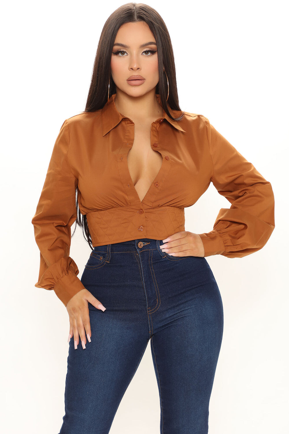 

Рубашка Fashion Nova KT2518, коньяк