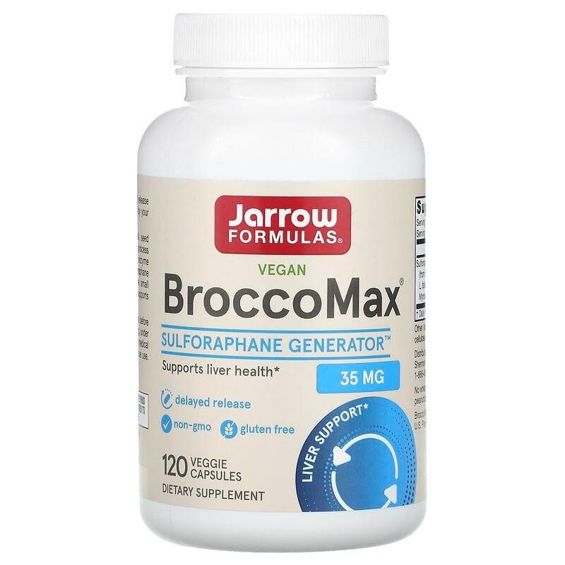 Jarrow Formulas Веганский BroccoMax 35 мг, 120 растительных капсул jarrow formulas ашваганда 300 мг 120 растительных капсул