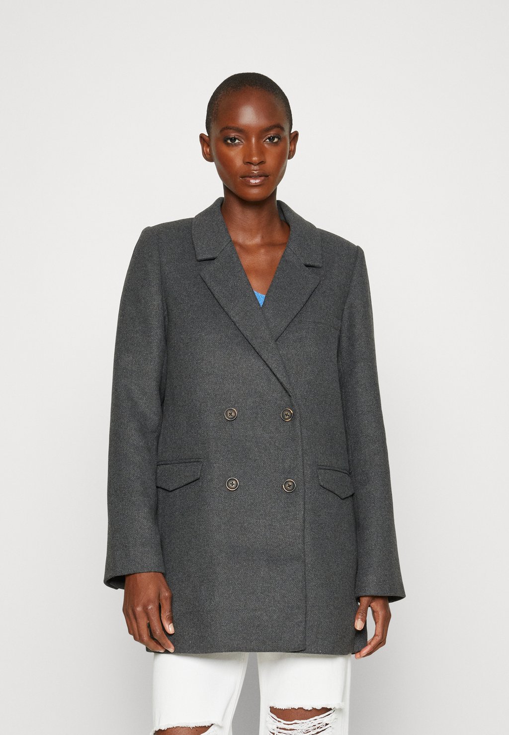 Пальто классическое Objblaza Jacket Tall Object Tall, цвет dark grey melange