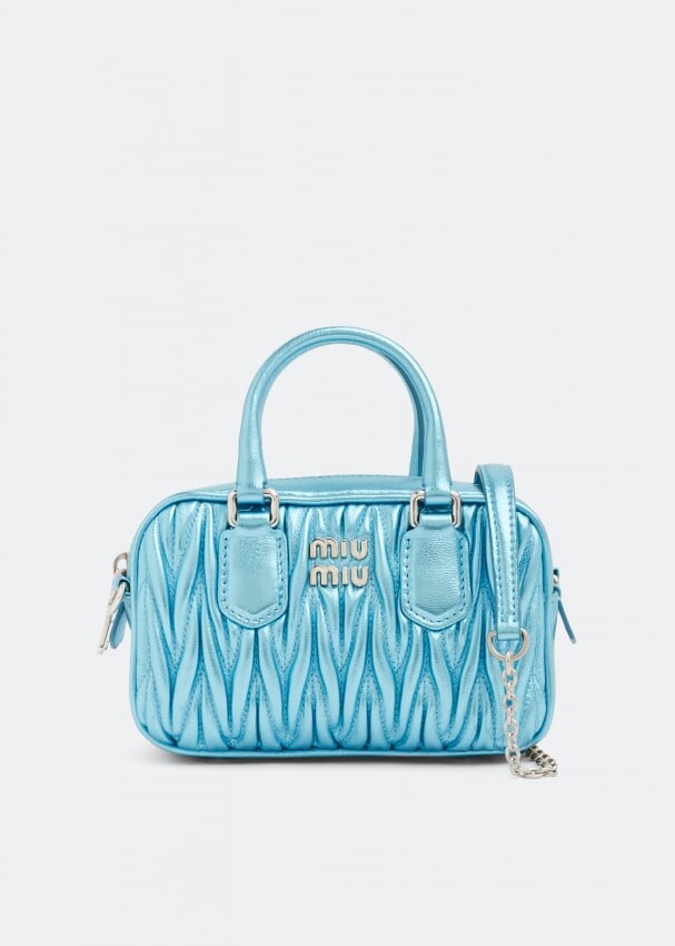 

Сумка MIU MIU Matelassé top handle mini bag, синий