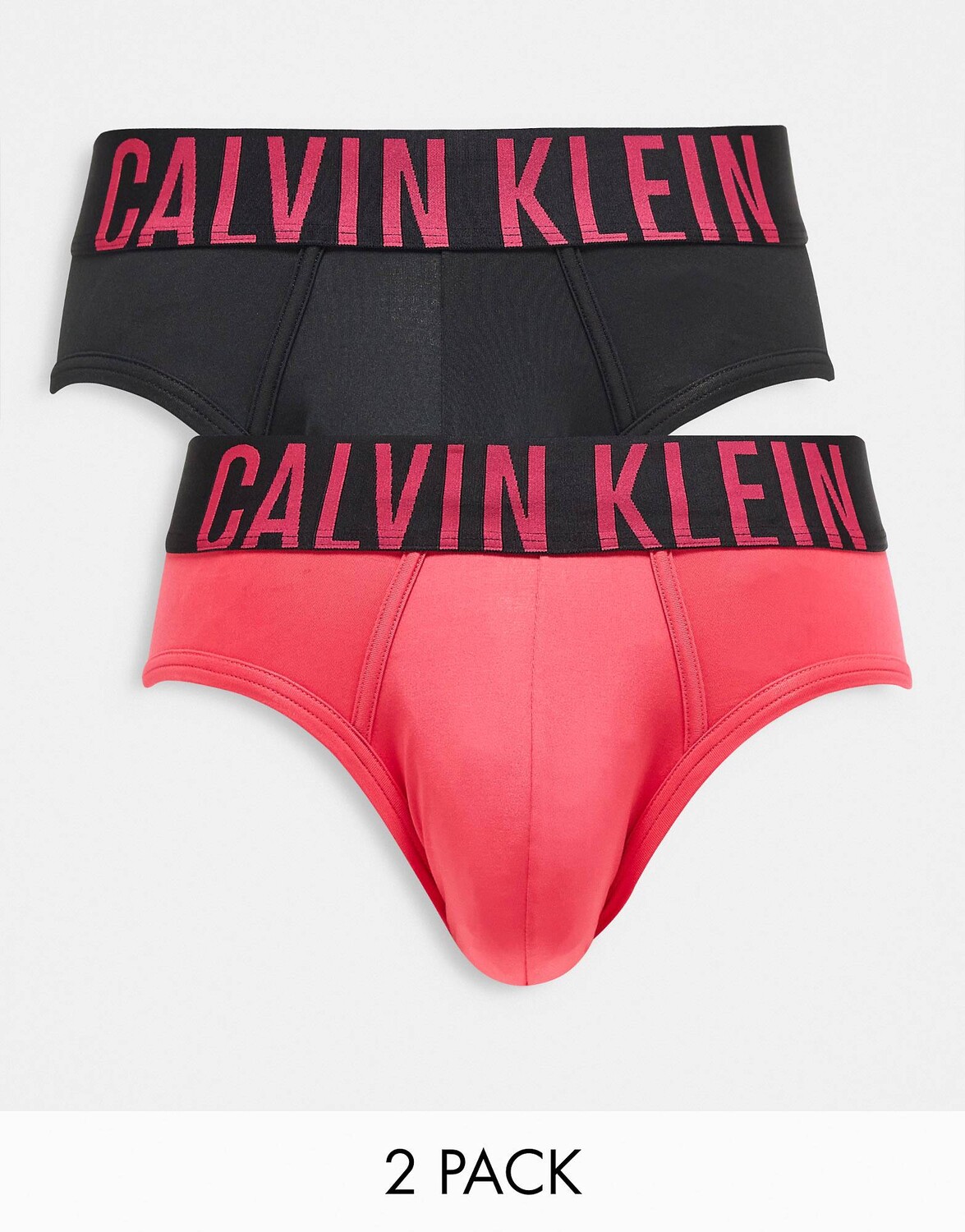

Набор из 2 контрастных трусов Calvin Klein в черно-розовом цвете