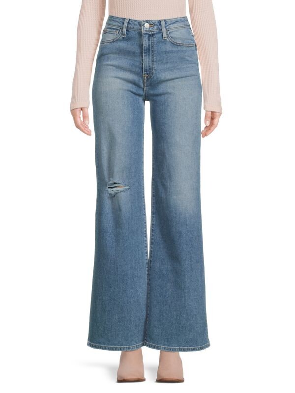 

Широкие джинсы с высокой посадкой heidi Hudson Light blue