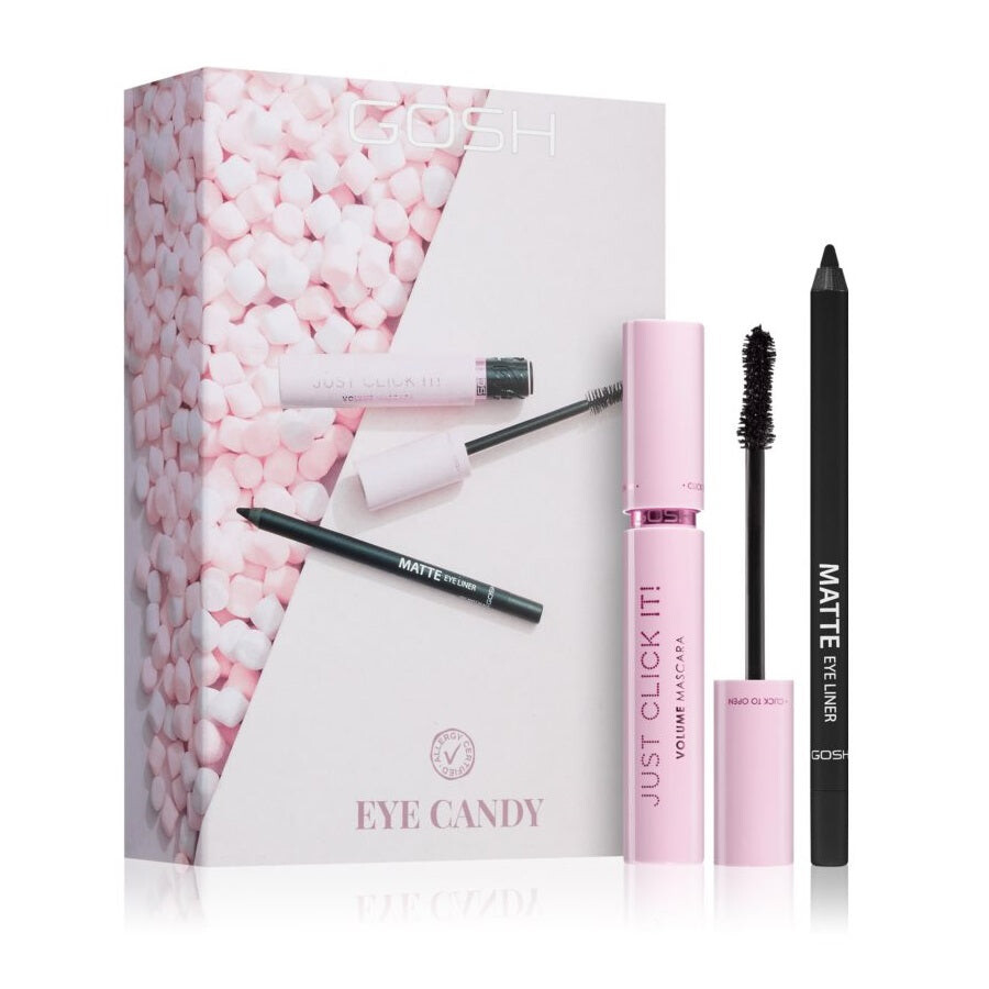 

Gosh Eye Candy set Тушь для ресниц Just Click It 10 мл + Matte Eyeliner матовая подводка для глаз в карандаше 1г