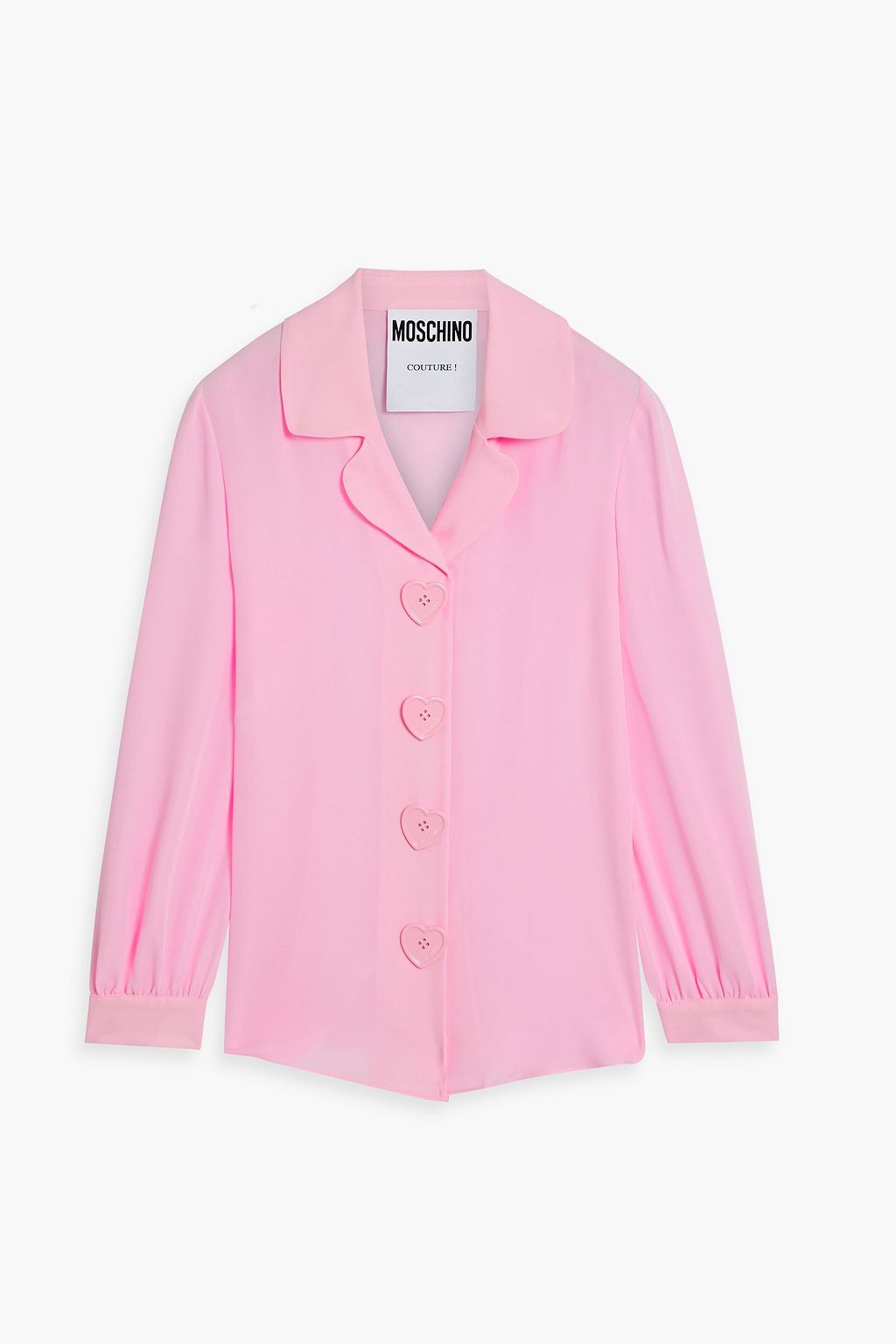 Рубашка из шелкового шифона с пуговицами MOSCHINO, розовый