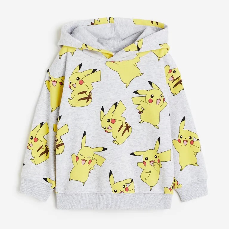 

Худи H&M x Pokémon Printed, светло-серый