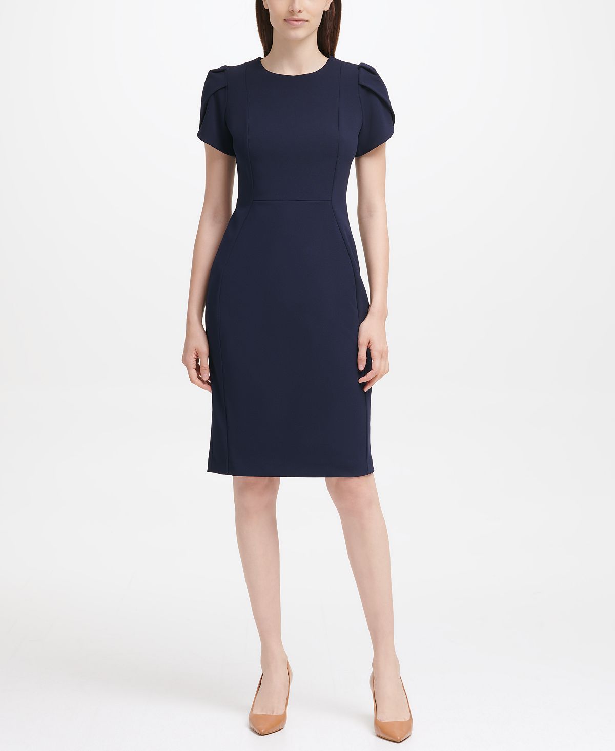 Платье-футляр с рукавами-тюльпанами Calvin Klein