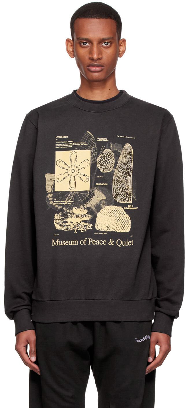 

Черный хлопковый свитшот Museum of Peace & Quiet
