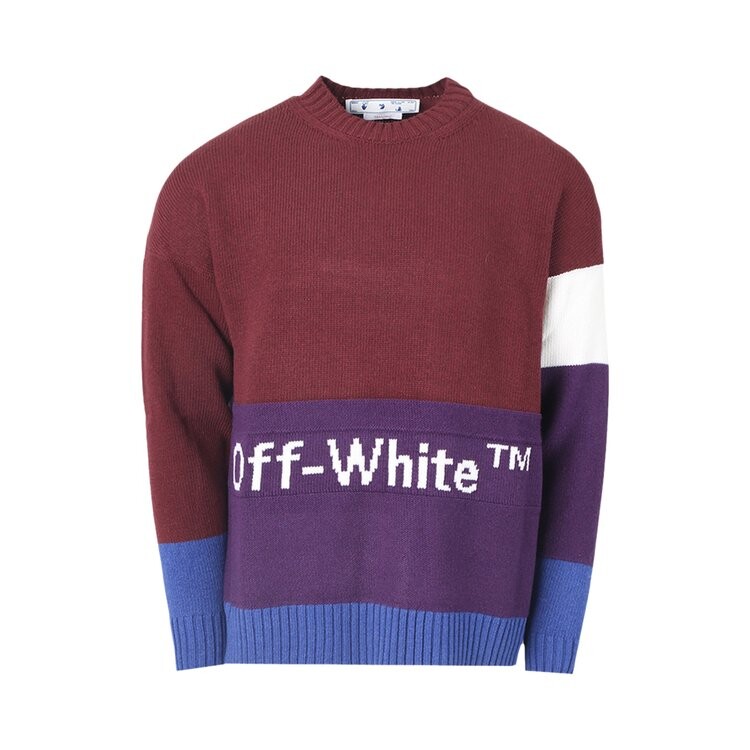 

Толстовка Off-White Color Block Off Crewneck 'Barolo/White', белый