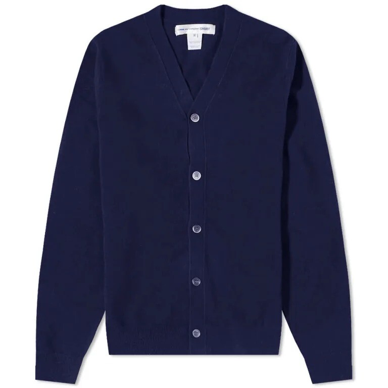 

Кардиган Comme Des Garcons Shirt Knitted V-neck, темно-синий
