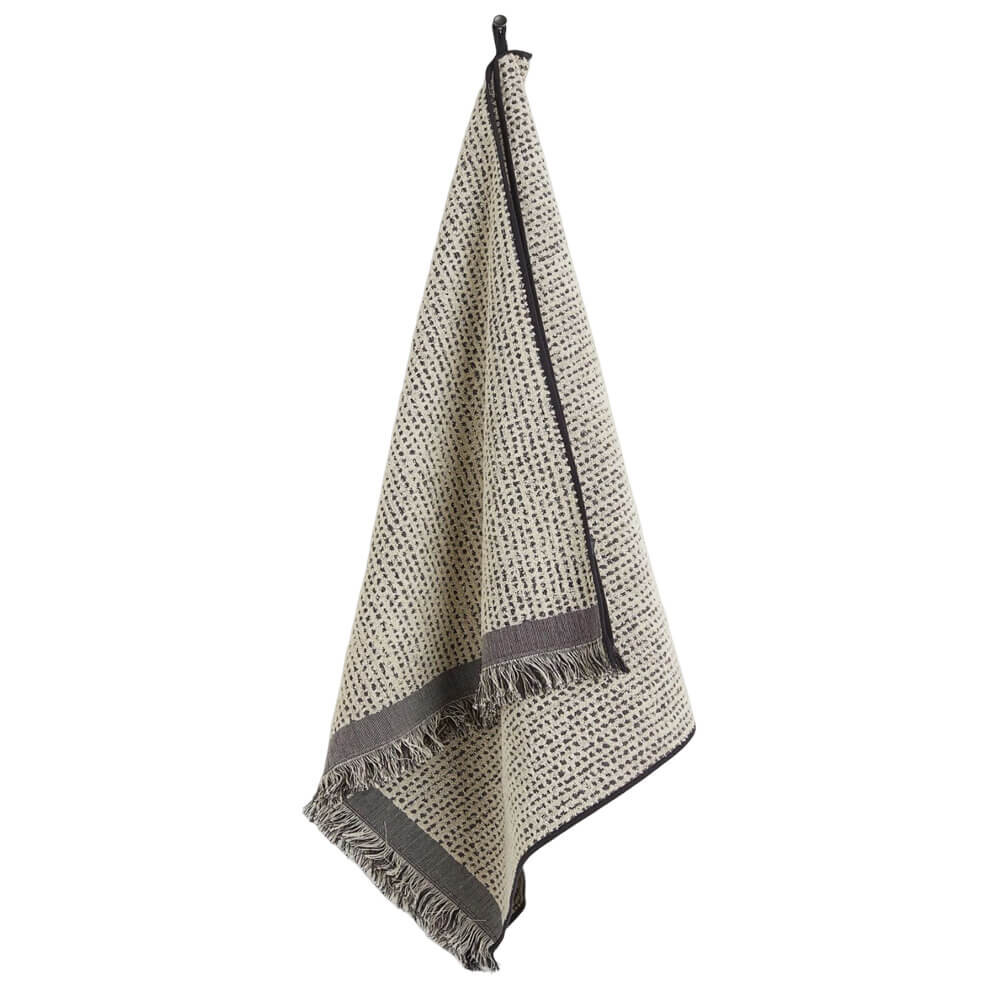 

Банное полотенце H&M Home Made Of Structural Cotton, бежевый/черный