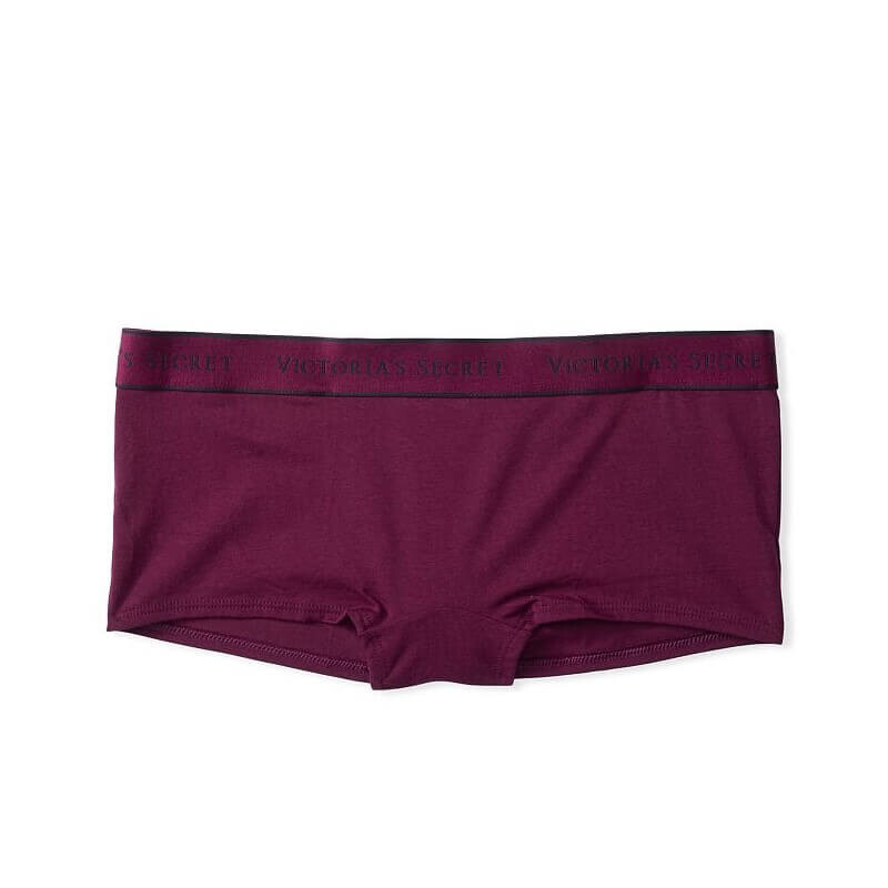 

Трусики-шортики Victoria's Secret Logo Cotton Boyshort, бордовый
