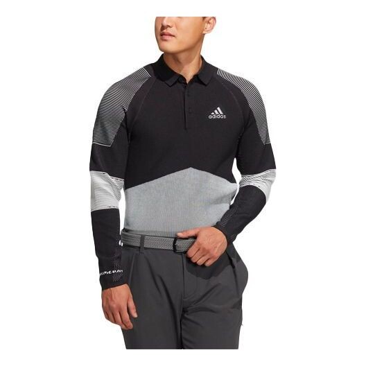 

Футболка adidas Slim Fit Golf Sports Long Sleeves Polo Shirt Black, черный