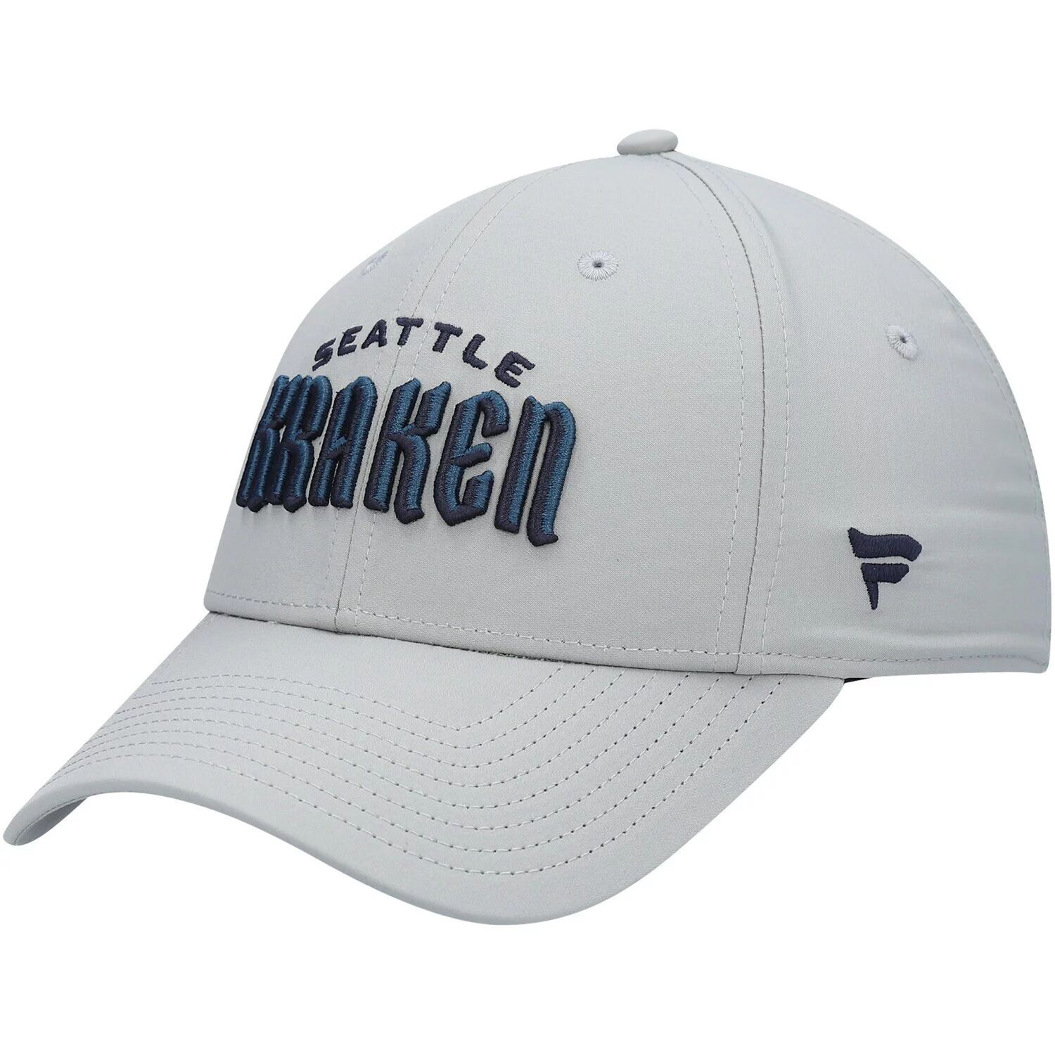 

Мужская серая гибкая шляпа с логотипом Fanatics Seattle Kraken Wordmark