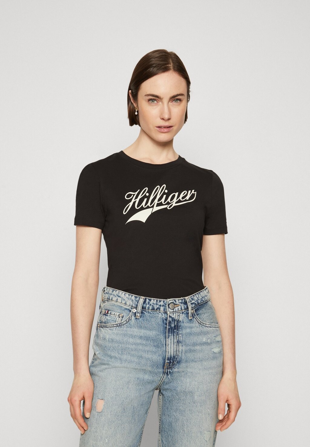

Футболка с принтом SLIM TEE Tommy Hilfiger, черный