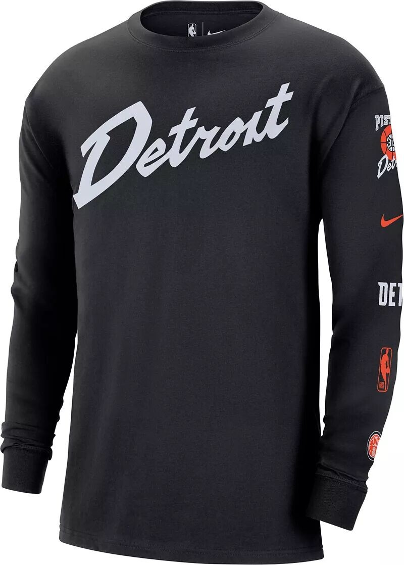 

Мужская футболка с длинным рукавом и логотипом Nike City Edition Detroit Pistons Courtside M90 ​​2023-24
