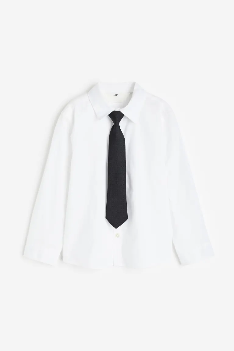 Рубашка и галстук H&M, белый
