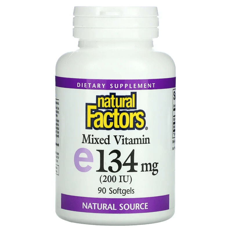 Смешанный витамин Е, 200 МЕ, 90 мягких таблеток, Natural Factors