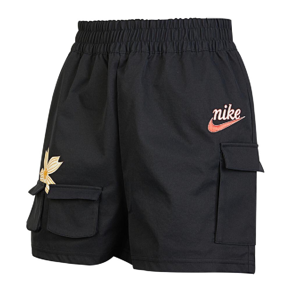 

Шорты Nike Sportswear Solid Color Logo Flowers Big Pocket Woven Casual, черный