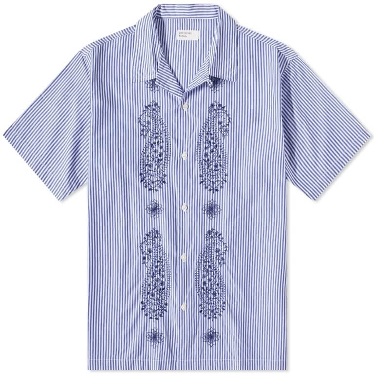 Рубашка Universal Works Embroidered Road Trip, темно-синий/белый