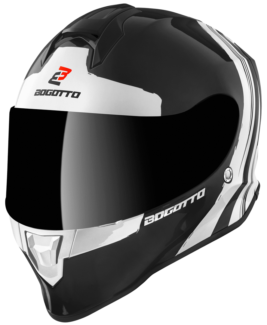 Шлем Bogotto V151 Wild-Ride со съмной подкладкой, черный/белый