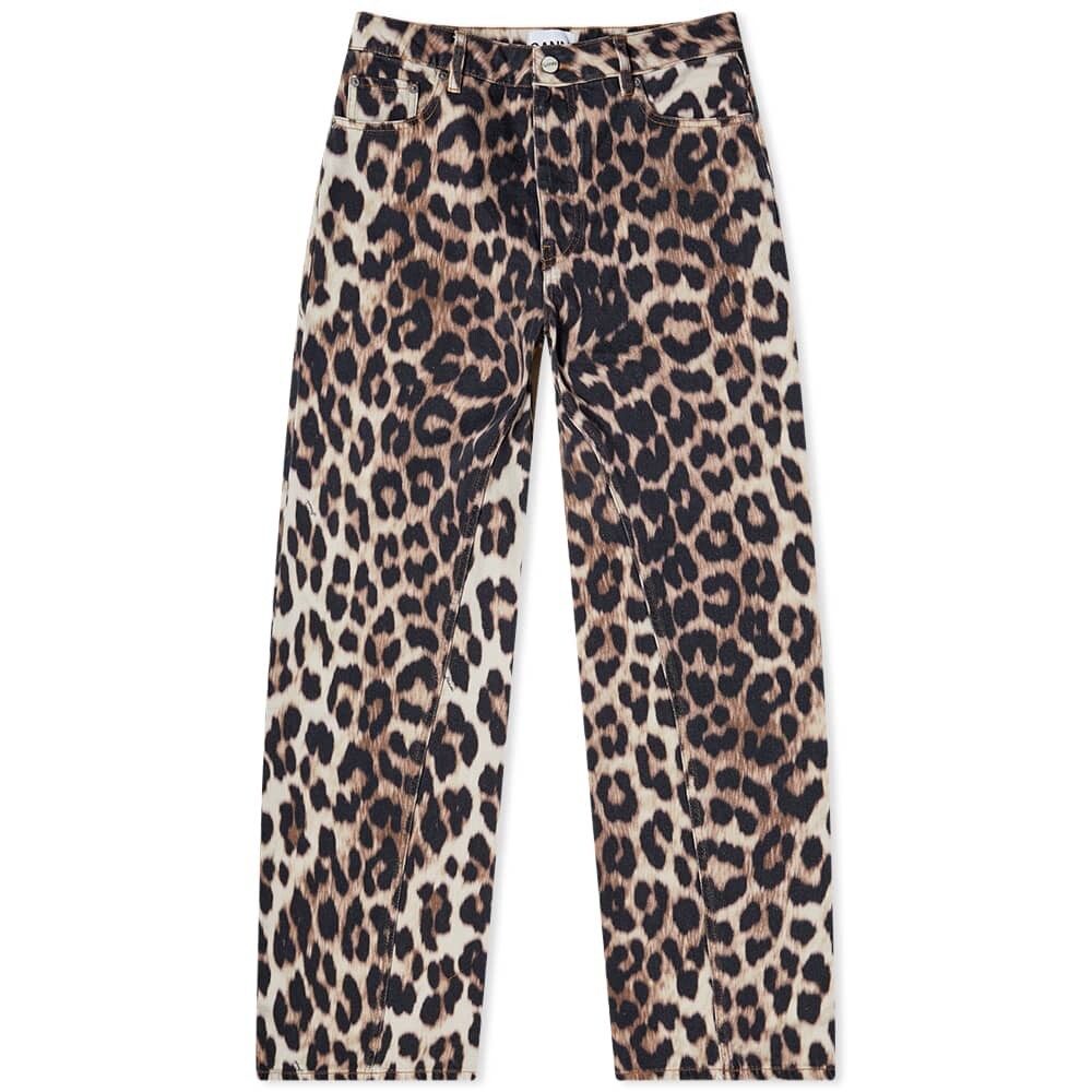 

Джинсы GANNI Printed Denim Leopard Jean