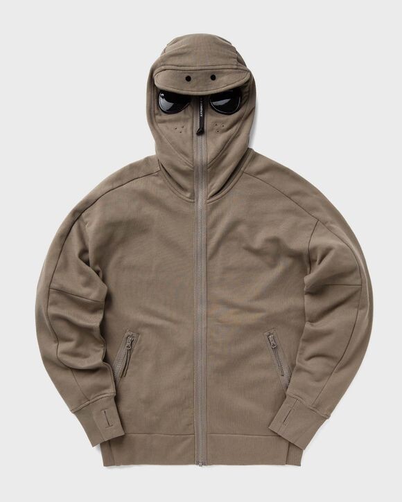 

Толстовка C.P. Company Diagonal Raised Fleece Goggle Zipped Hooded Sweatshirt, цвет walnut