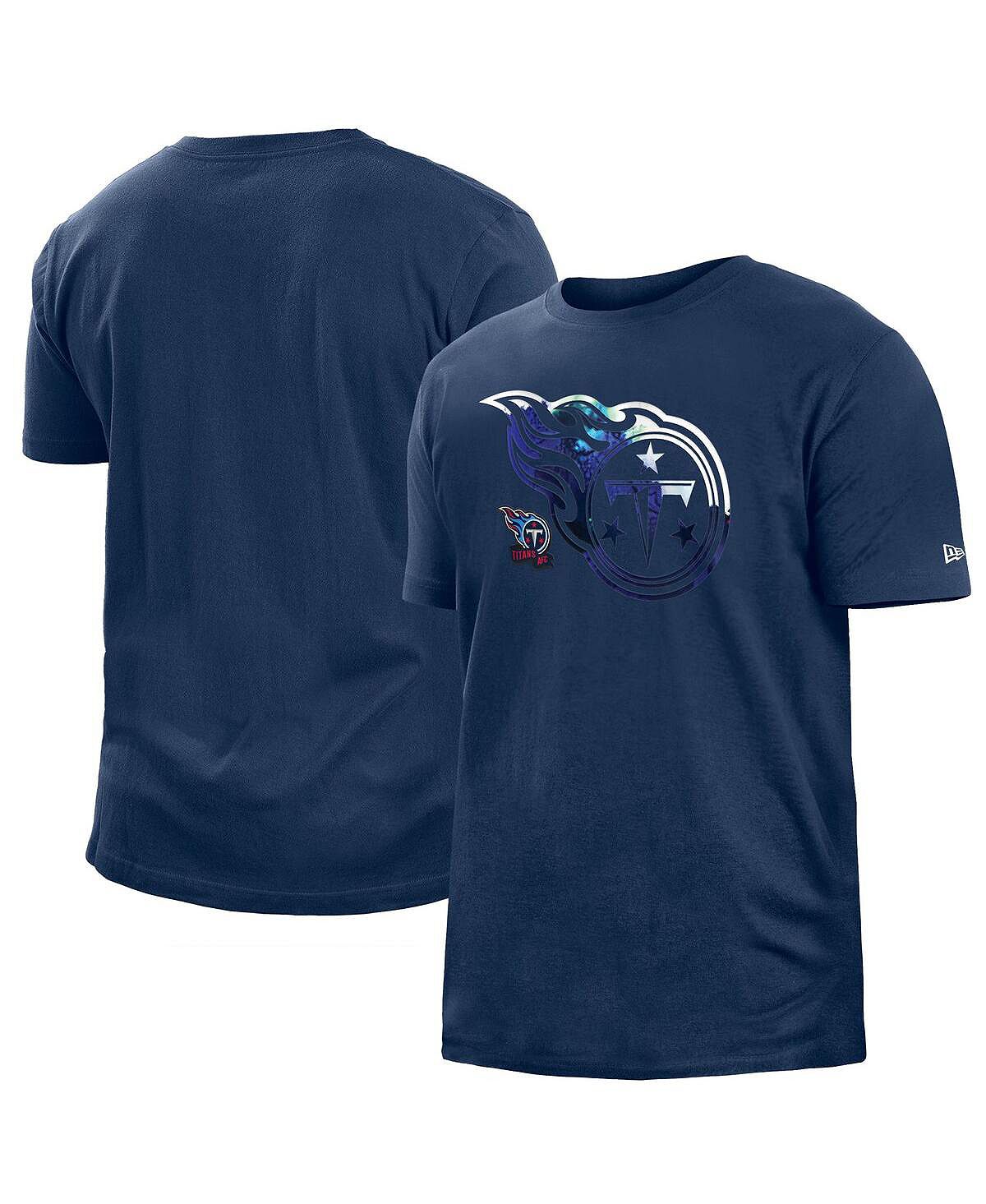 Мужская темно-синяя футболка tennessee titans 2022 sideline ink dye New Era, синий