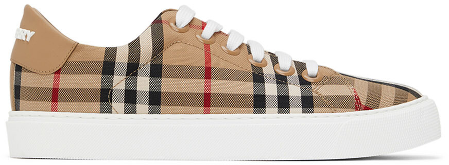 

Бежевые кроссовки New Albridge в клетку Burberry, Бежевый