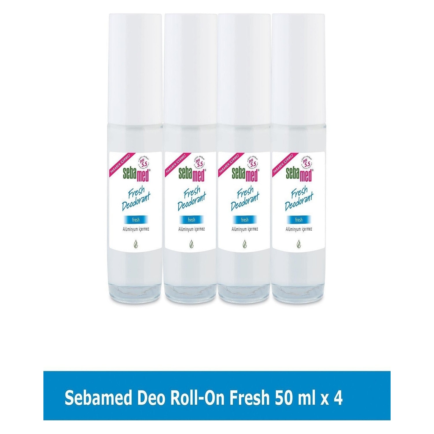 цена Шариковый дезодорант Sebamed Fresh, 4 флакона по 50 мл