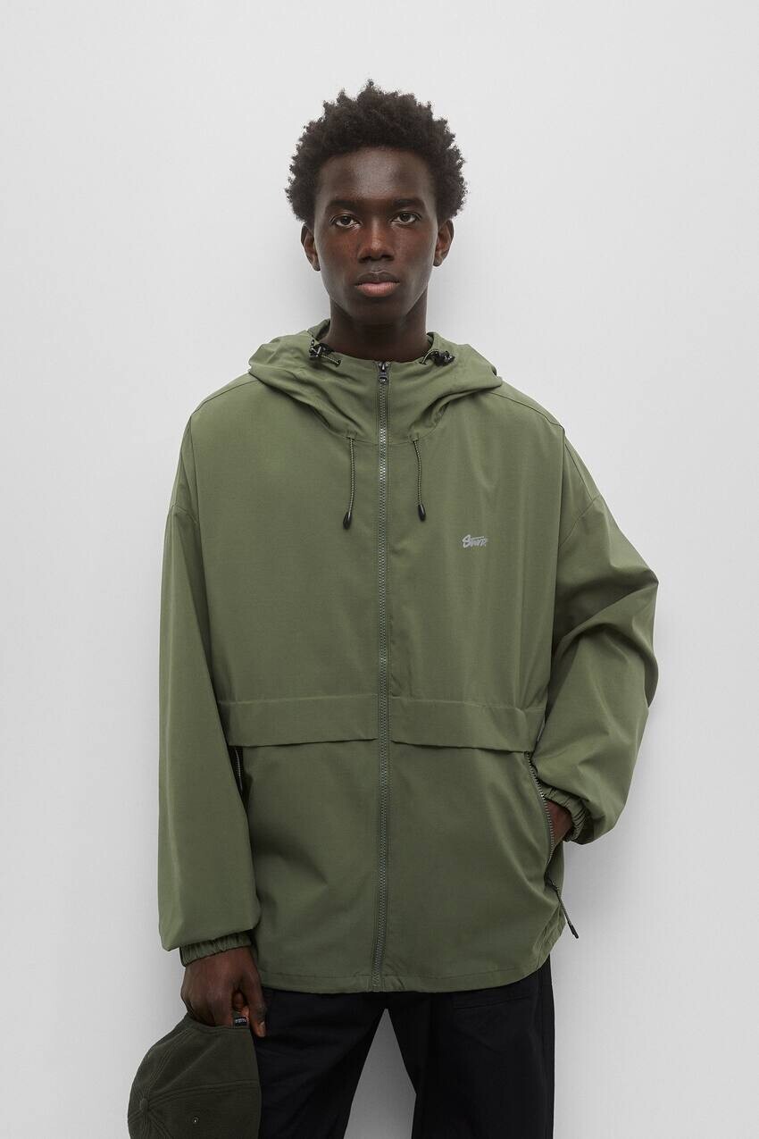 

Плащ с капюшоном Pull&Bear, хаки