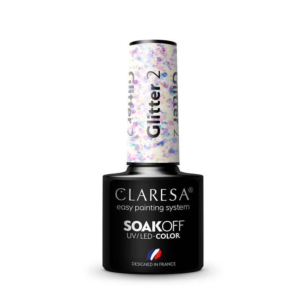 

Claresa Гибридный лак Soak Off UV/LED Glitter 2 5г