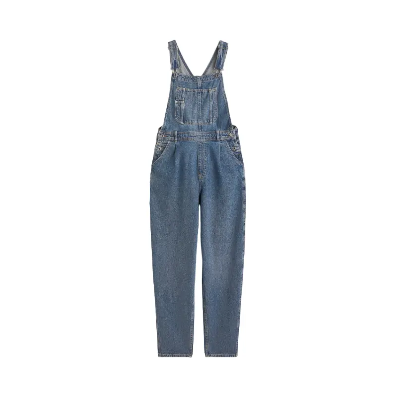 

Джинсовый комбинезон H&M Mom Fit Denim, темно-синий
