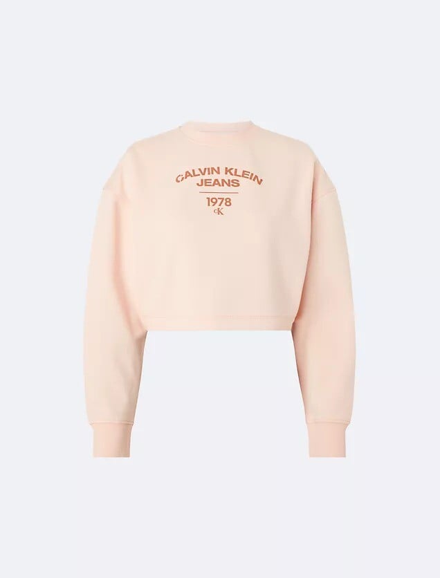 Толстовка Calvin Klein Varsity Logo Crewneck, светло-розовый