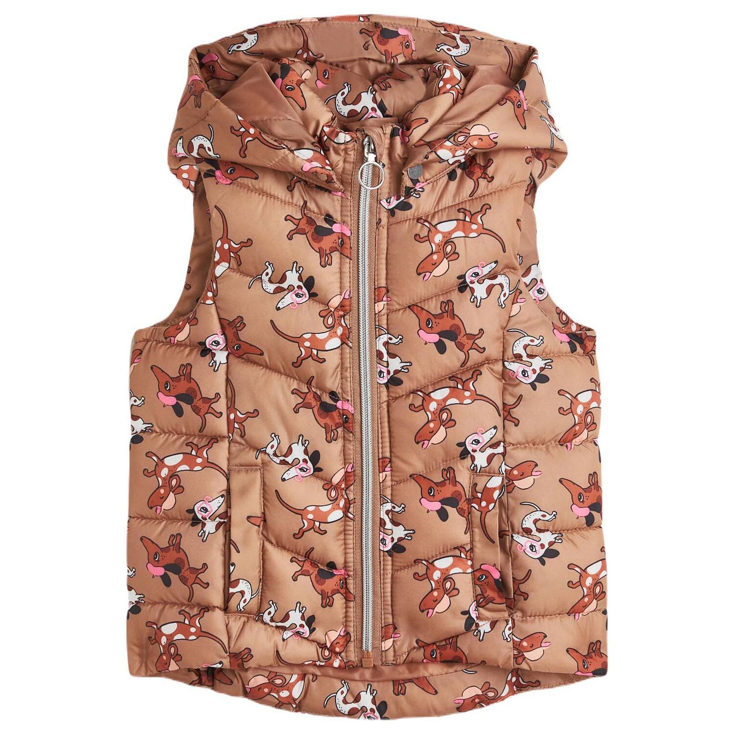 

Утепленный жилет H&M Hooded Dogs, бежево-розовый