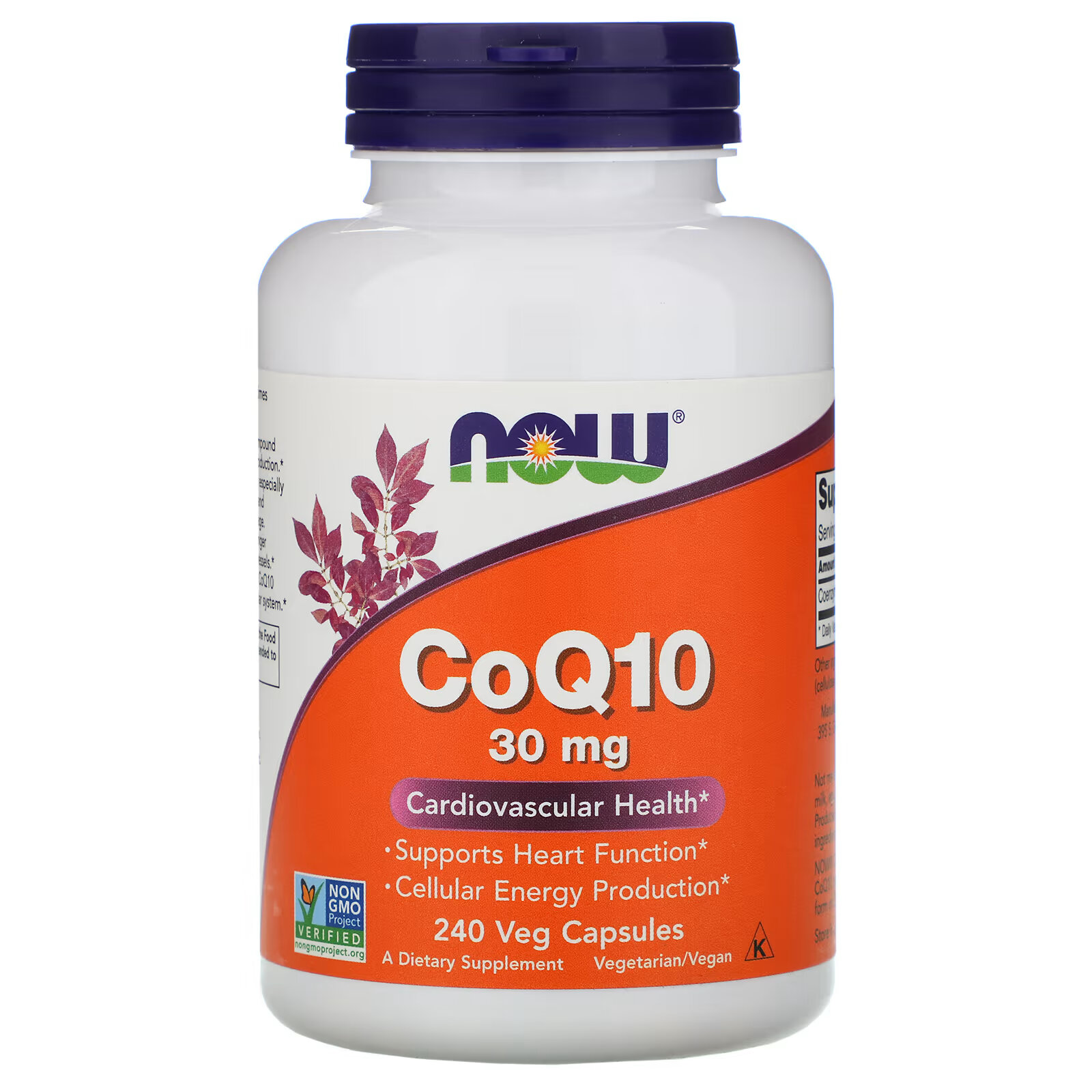 NOW Foods, CoQ10, 30 мг, 240 растительных капсул swanson coq10 30 мг 240 капсул